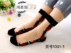 Autumn socks, glossy ultra thin crystal, Korean style, mid-length, plus size