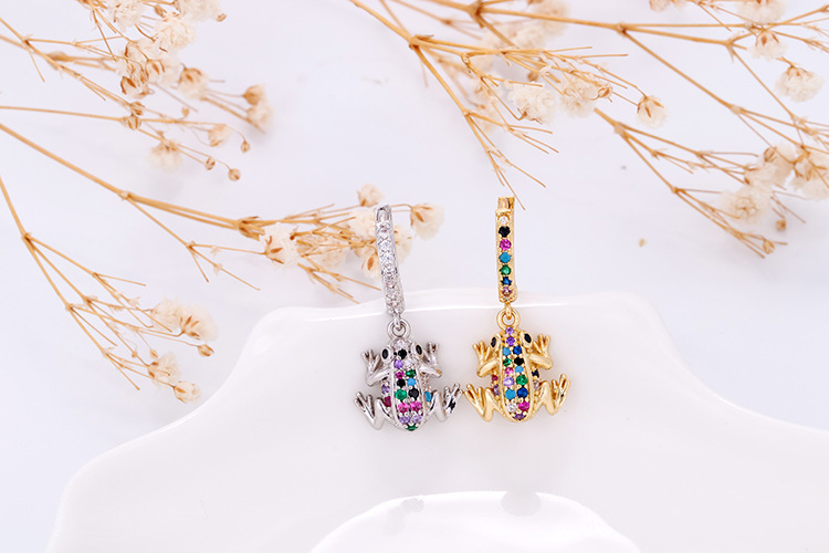 5g Weight Zircon Inlay Material Earrings Classification Housewarming, Anniversary, Business, Wedding, Travel, Birthday, Festival Occasion Copper Material Animal Pattern Women'S Gender Inlay Design Fashion Style Fashion Animal Inlaid Zircon Copper Copper Earrings 6