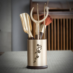 Tea Ceremony Six Gentlemen Brass Gongfu Tea Set Accessories Collection Drinking Tea Tea Needle Tea Knife Storage Tea Table Tea Brewing Tools