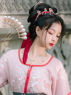 chinese hanfu hair accessory for girls Headdress of ancient Chinese Hanfu Dynasty, ancient hair crown, pearl row hairpin, Tangming hairpin, u hairpin
