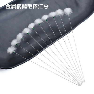 天艺掏耳朵工具金属柄鹅毛棒专业采耳铝柄铜柄银针耳勺扬州产单根