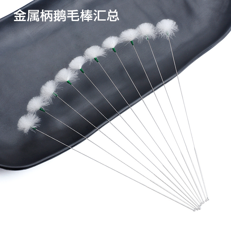天艺掏耳朵工具金属柄鹅毛棒专业采耳铝柄铜柄银针耳勺扬州产单根