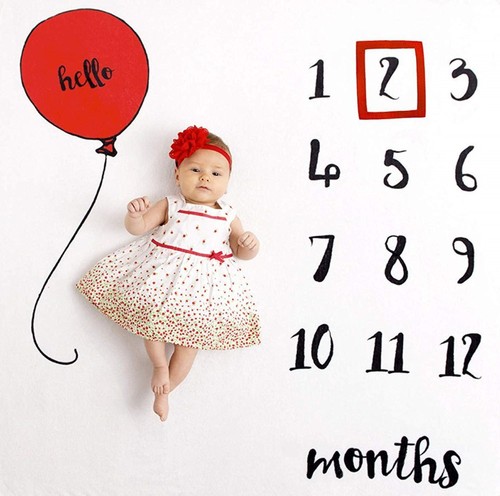 Baby milestone month photo background cloth, creative digital photo blanket for babies, photography props
