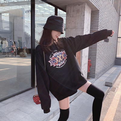 2020 Autumn and winter new pattern Korean Edition letter ins Net Red Same item wholesale Socket Easy jacket Mid length version Sweater