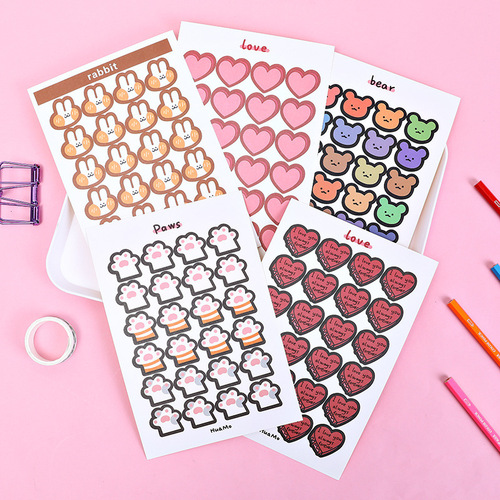 Korean ins style bread digital sticker Hyuna flower smiley hand ledger sticker DIY sealing sticker decorative sticker