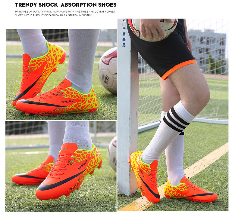 Low-Top-Fußball für Jungen und Mädchen mit gebrochenen Kunstrasen-Lederfüßen, AG-Langnägeln, Schülersporttraining_voghion.com