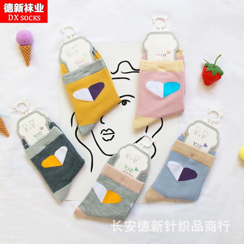 儿童袜秋冬新款彩色卡通儿童袜中筒棉袜跑量儿童袜子货源批发包邮