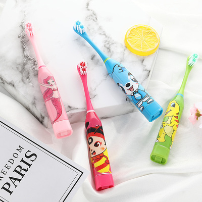 wholesale originality Wash and rinse gift Dry cell Soft fur toothbrush children Cartoon Ultrasonic wave Portable Electric toothbrush suit