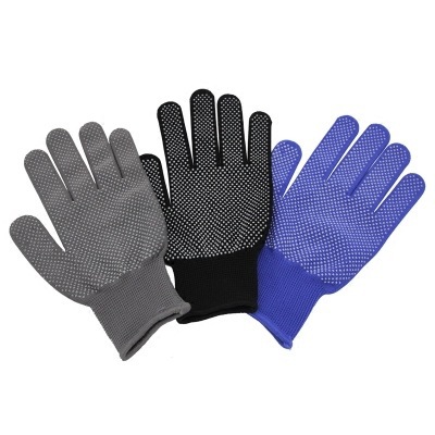 pvc点塑手套劳保点胶手套点珠耐磨防滑防护涤棉劳保手套厂家直销