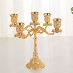 Chinese style five-headed three-headed candle holder home dining table candlelight dinner candle holder creative home furnishings craft gifts