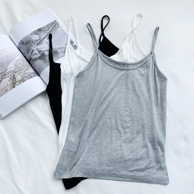 爆款莫代尔吊带背心女修身显瘦上衣春夏季内搭学生纯色打底衫|ru
