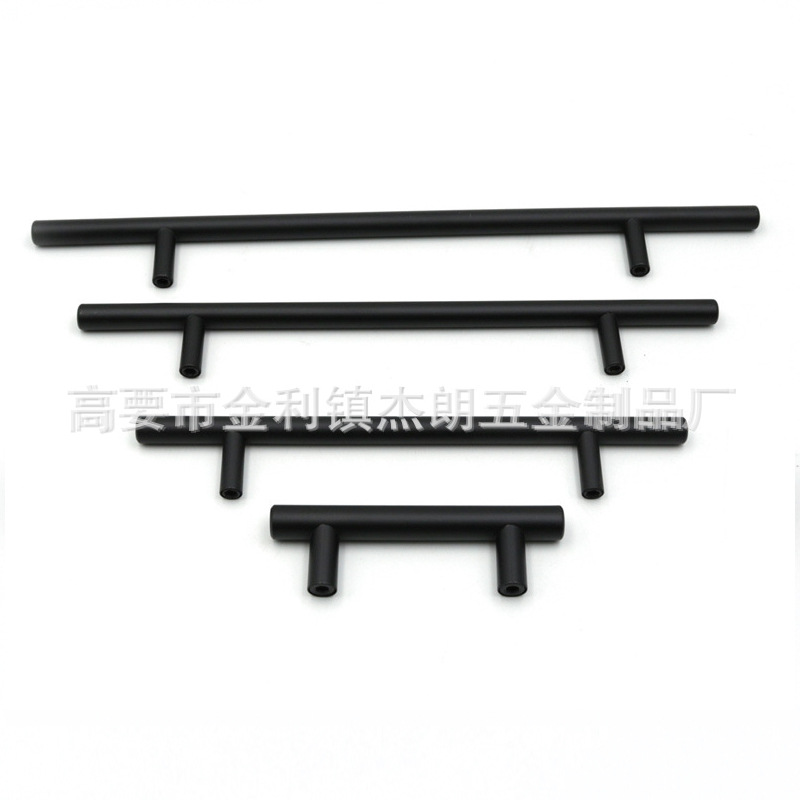 Stainless steel black hollow cabinet door pull hand black T -type…