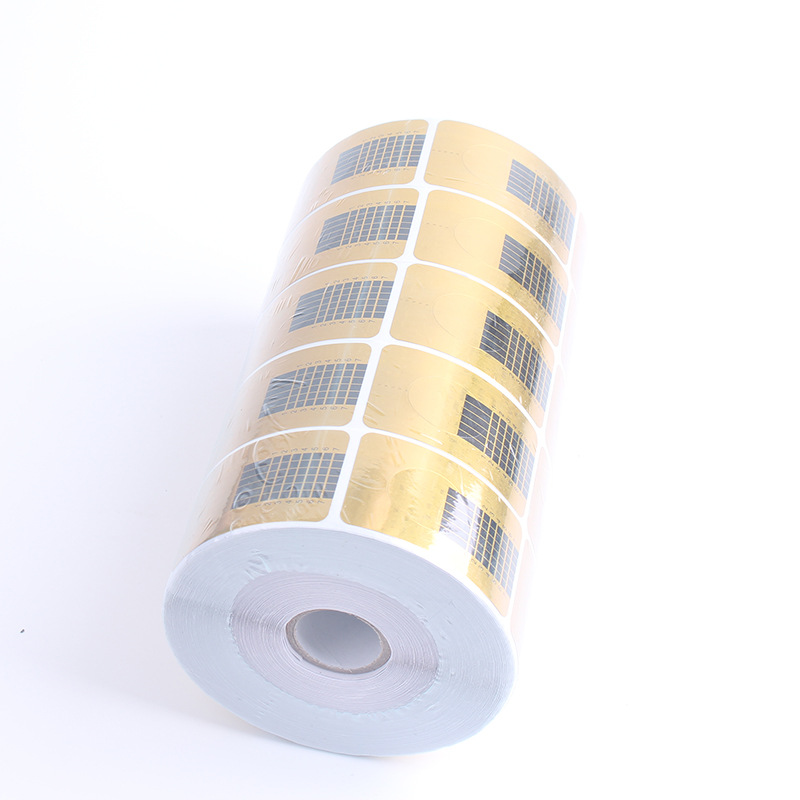 Suministros de uñas soporte de papel cuadrado fototerapia uñas extensión de uñas de cristal soporte de papel 500 piezas parche de soporte de papel rectangular dorado