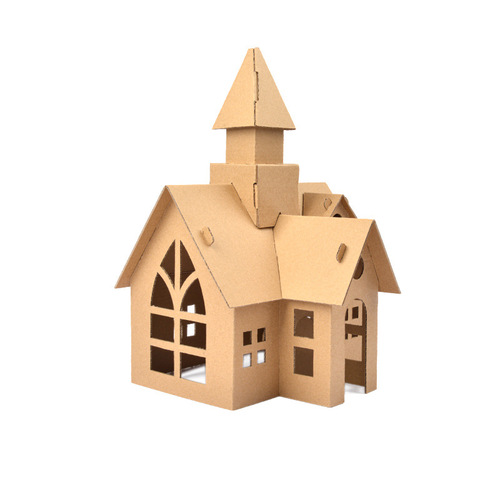 Creative DIY Gift Wholesalers for Christmas Cardboard Houses, Handmade Children's Kindergarten Manufacturer Supply