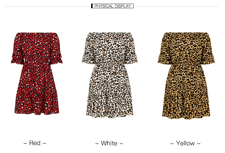 summer one-shoulder dress leopard print elegant skirt NSKA1059