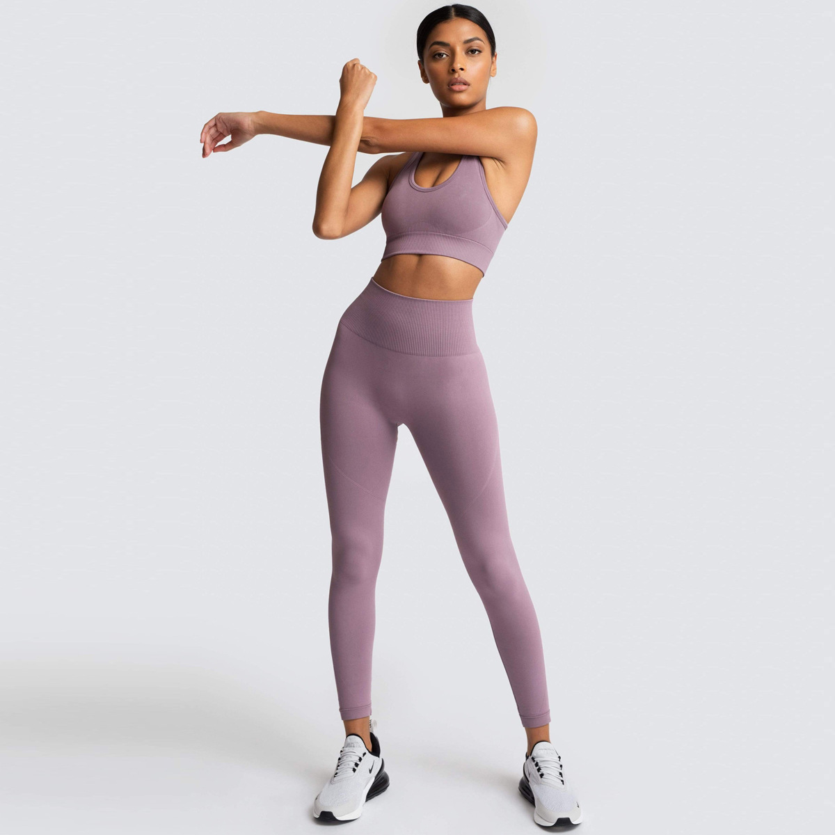 seamless knitted sports yoga suit NSLX8984