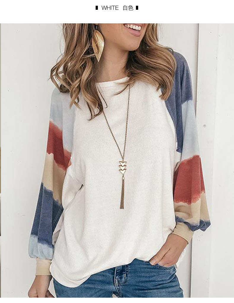  solid color hit color fashion casual round neck long sleeve ladies top NSSI2811