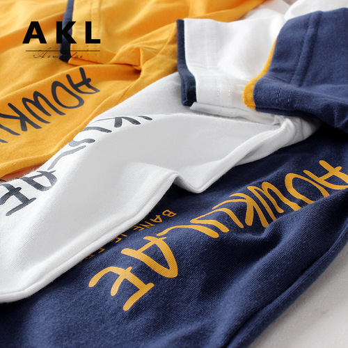 Summer Korean style new children's clothing children's T-shirts medium and large children's pure cotton trendy brand printed tops boys' short-sleeved T-shirts wholesale