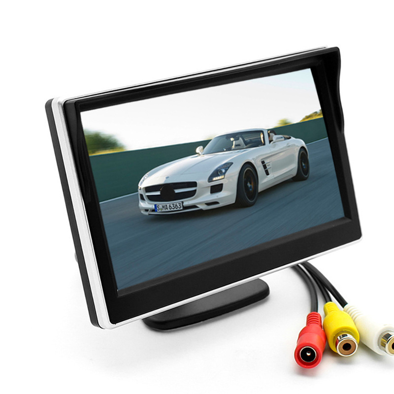 Cross-border HD 5 inch car display two input reversing priority reversing image display rear view system
