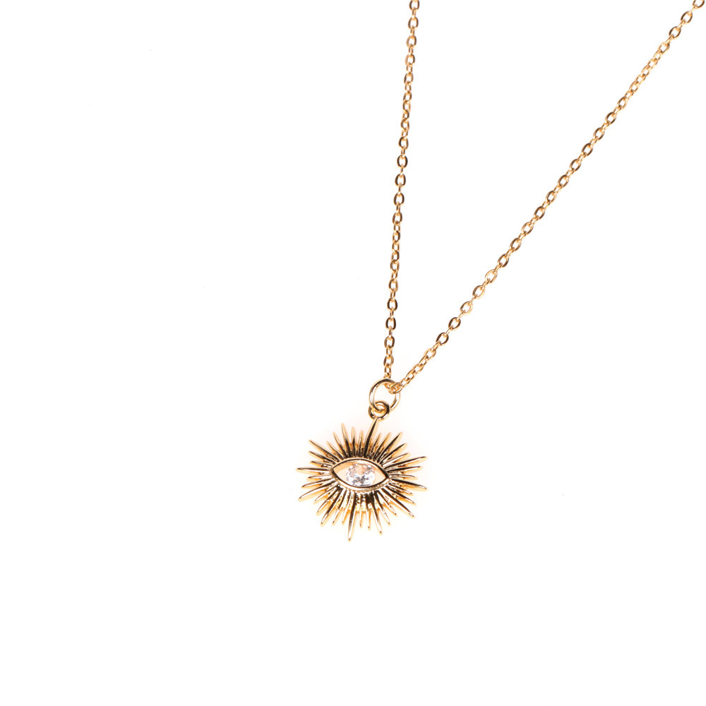 new devilu0027s eyes micro-inlaid zircon pendant short necklace