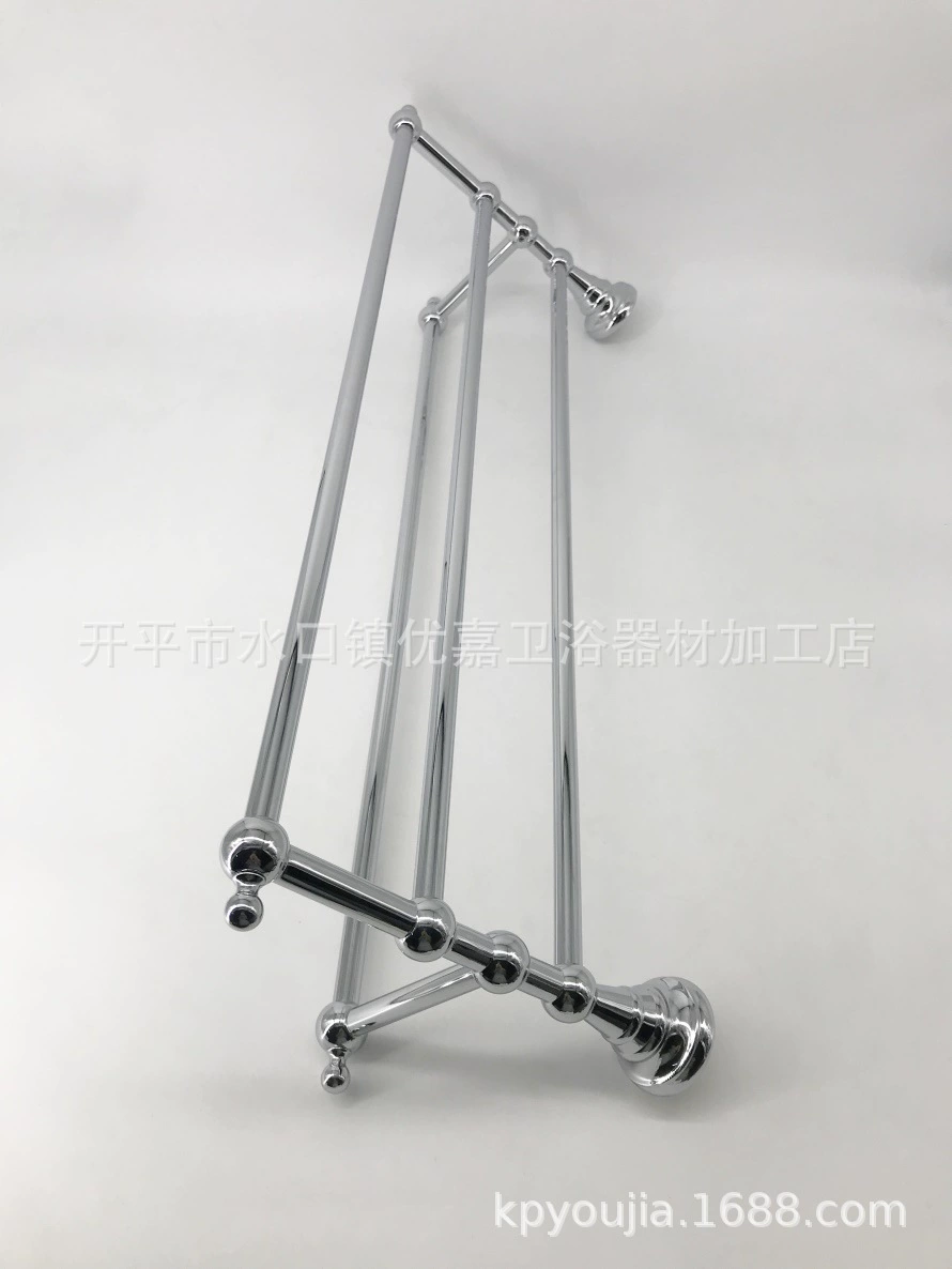 开平优嘉卫浴 Chrome bath towel rack Double-layer bathroom towel rack Copper electroplated towel rack 0264