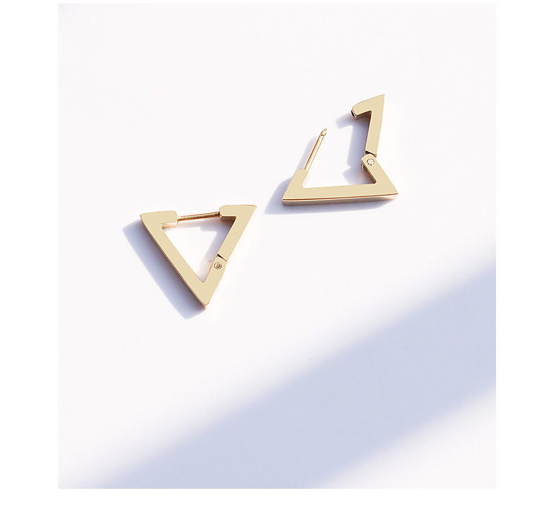 Fashion Geometric Plating Titanium Steel No Inlaid Earrings display picture 8