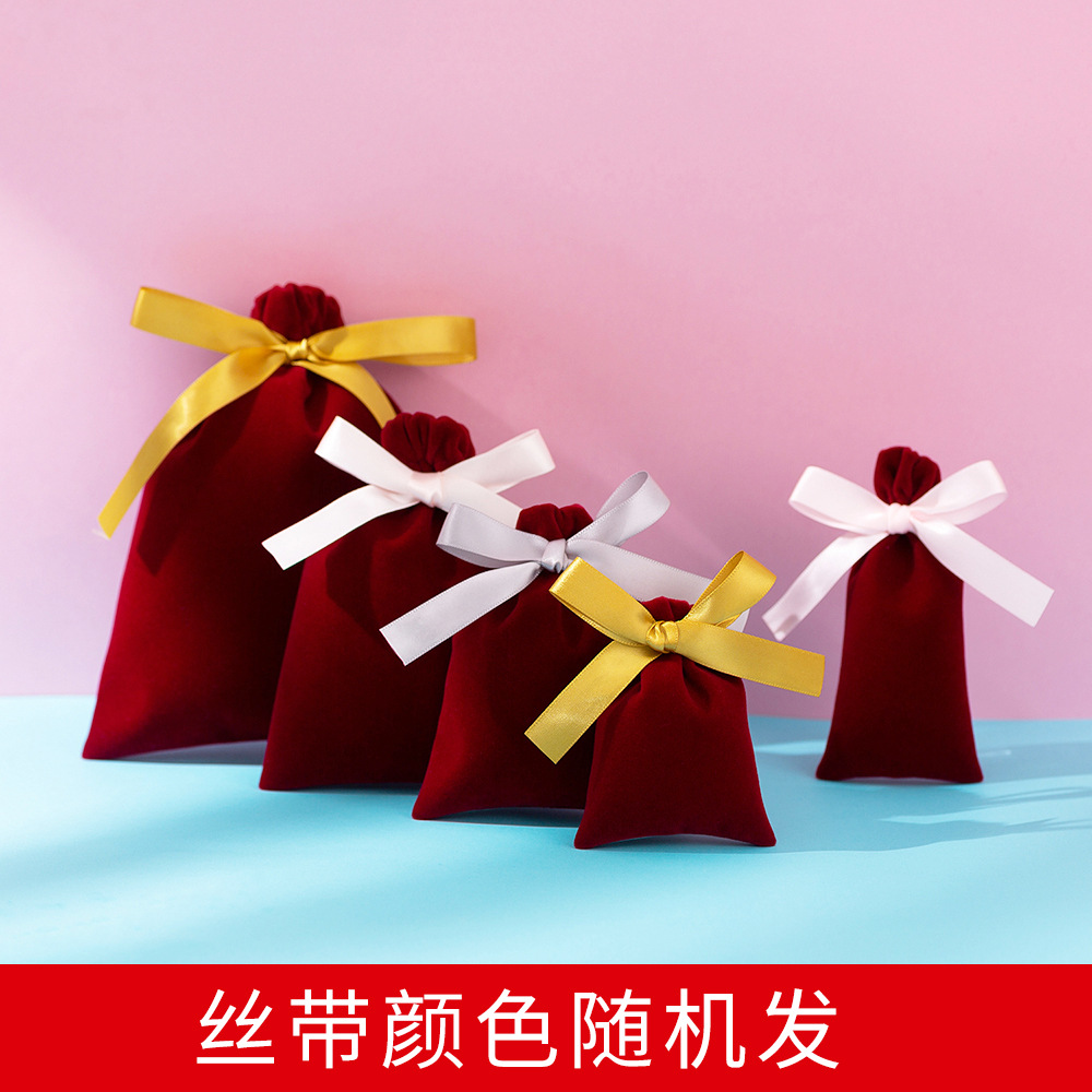 Bolsitas de terciopelo con cordón para joyas o regalos, personalizables con LOGO, ideales para empaques y obsequios