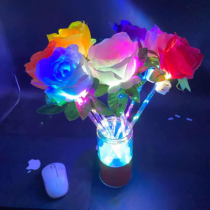 新款LED闪光玫瑰花 发光蝴蝶魔法棒批发各种地摊练摊地推小礼品|ru
