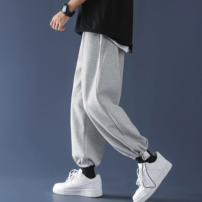 Поколение волос прямые трубки Свободные повседневные брюки тренд Гонконг ветер серые брюки на флисовой подкладке шнурком носок спортивные брюки