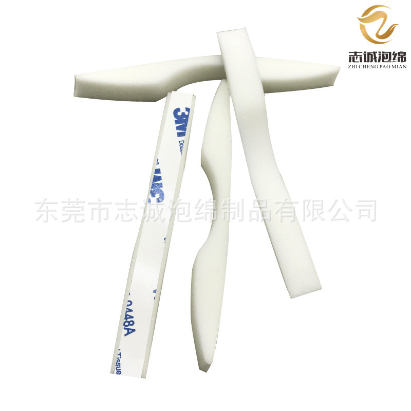 生产慢回弹鼻梁条海绵 口罩高密度背胶海绵条 高弹口罩鼻梁条