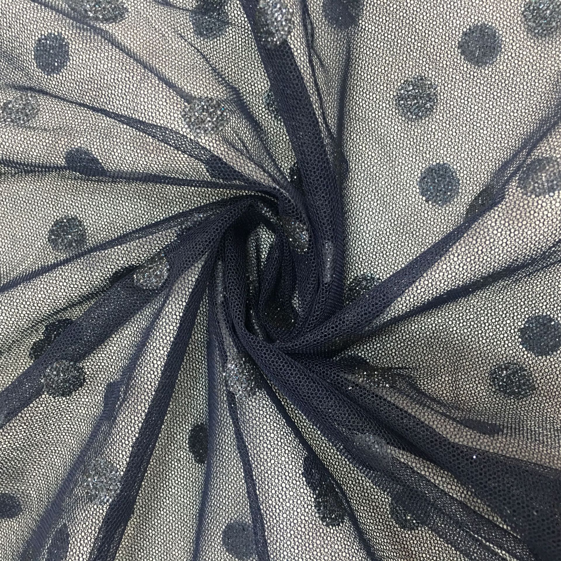 童装用料 经典圆点花型  涤纶网布印点子  门幅150CM