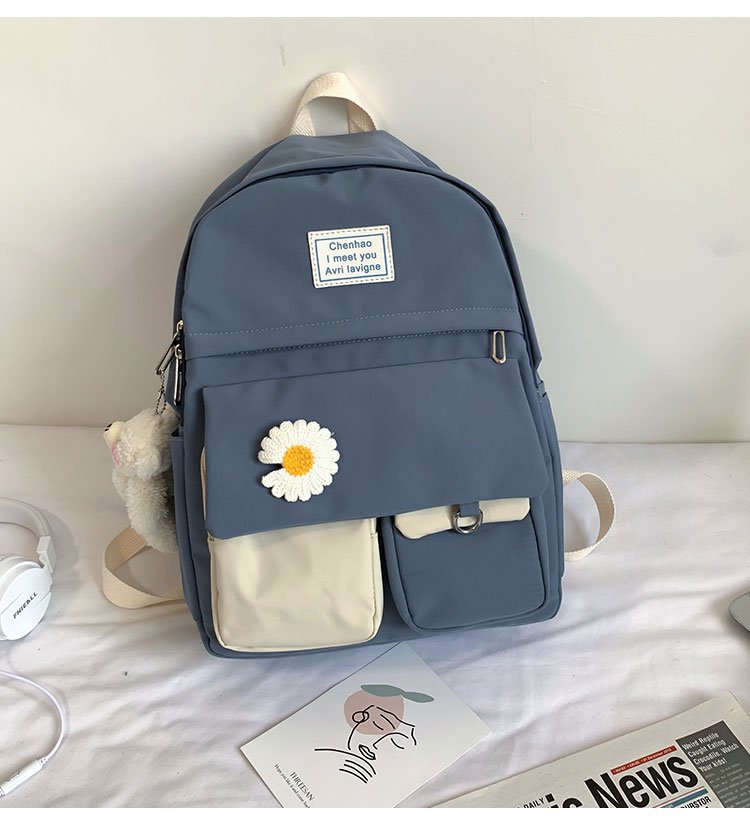 Koreanische Version Von Ulzzang College-stil, Altmodisch, Kleines Frisches Mädchen, Farblich Kontrastierende Schult Asche, Japanischer All-match-studenten Rucksack display picture 1