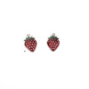 Fruit three dimensional strawberry, metal earrings with accessories, pendant, handmade