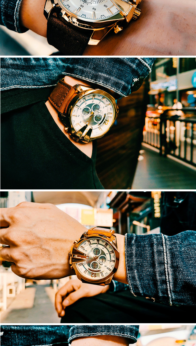 Bernstein zeit heißer verkauf quarzuhr blau licht gold objektiv wasserdicht kalender voll automatische herren uhr pin schnalle business herren uhr_voghion.com