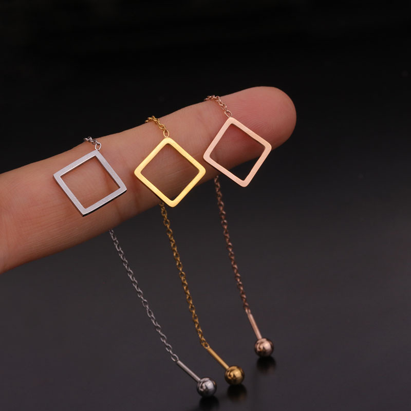 Geometric Pattern  Simple Geometric Shape Stainless Steel Earrings