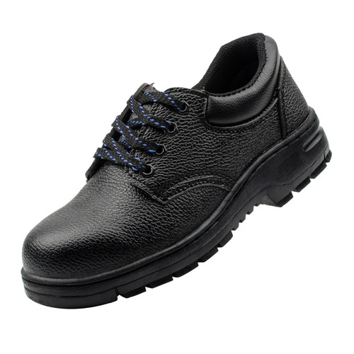 Cross-border labor protective shoes wholesale stall construction site men's superfine leather steel toe anti-punch lightweight durable safety shoes protective shoes