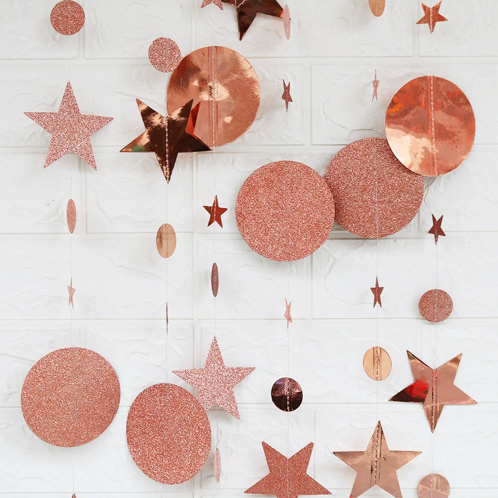  atmosphere scene layout shop wall decoration creative hanging star round tablet pull flowers