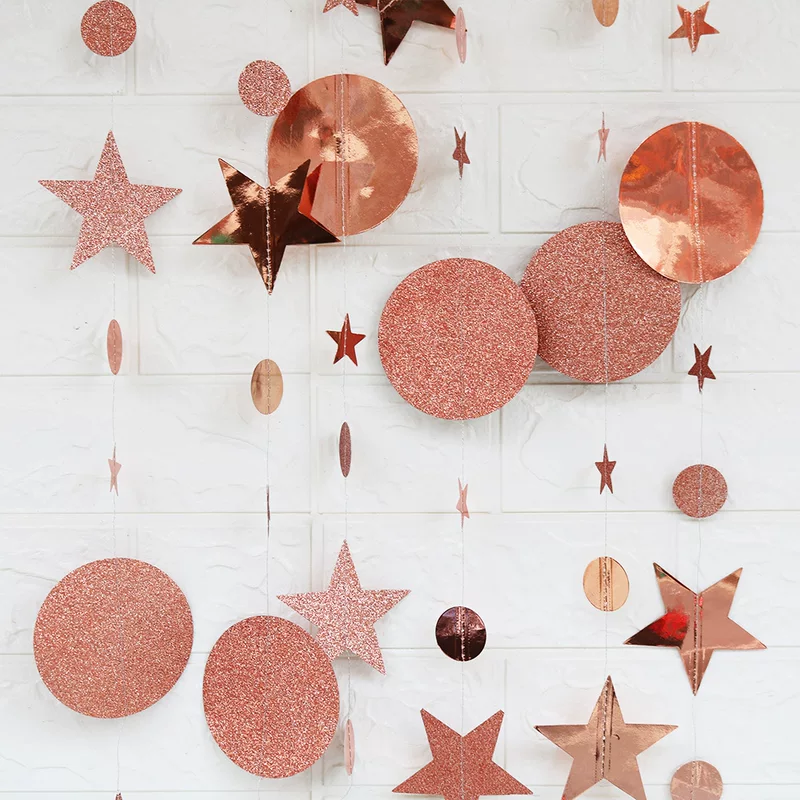  atmosphere scene layout shop wall decoration creative hanging star round tablet pull flowers