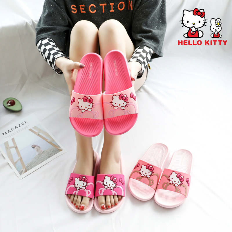 正品KT亲子女童拖鞋 防滑宝宝夏季浴室家居软底卡通少女一字拖鞋