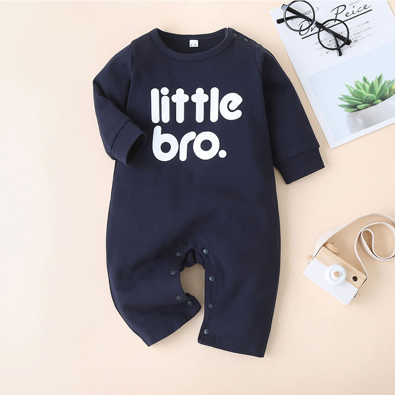 Fashion Long-sleeved One-piece Romper Alphabet Baby Boy Outing Romper display picture 2