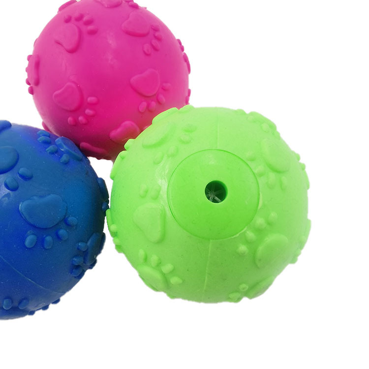 Mascota TPR huellas de juguete de sonido bola molar perro de entrenamiento perro resistente a mordeduras perro de juguete de goma suministros para perros fábrica en stock