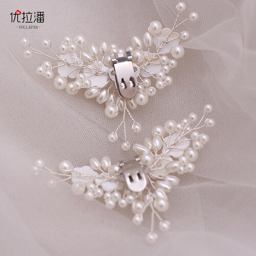 Ulapan bridal shoe buckle shell plum blossom pearl detachable wedding shoes flower shoe accessories HX09