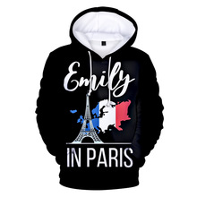 美剧 Emily in Paris 艾米丽在巴黎3D印花男女宽松带帽卫衣hoodie