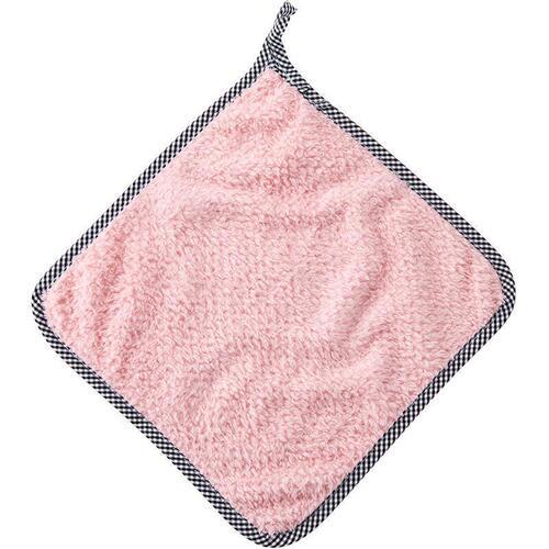 Rag kitchen cleaning rag, lint-free, water-absorbent pineapple grid rag, small square towel, hanging coral velvet hand towel