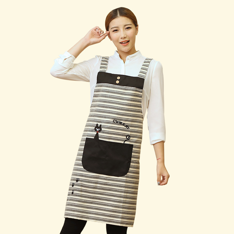 Manicura leche tienda de té delantal Impresión de logotipo personalizado lindo japonés moda mujer casa cintura hombres overoles de cocina