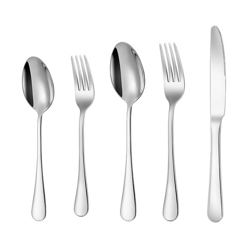 Cross-border 304 stainless steel knife and fork 1010 series tableware set hotel restaurant Western steak knife fork spoon wholesale