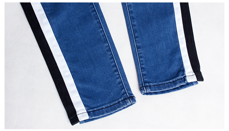 Odzież damska Wysoka talia, slim, stretch, dwustronnie wycięte dżinsy, spodnie damskie, ołówkowe spodnie_voghion.com