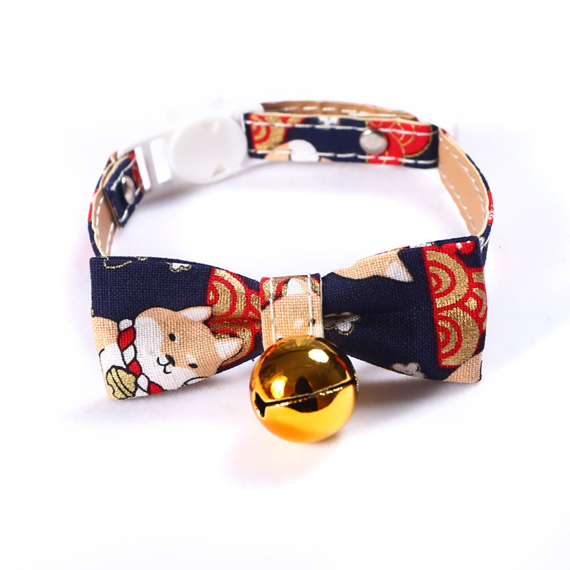 Gatos de ganancia ajustables perros de lazo de mascota collar de campana arco gatos perros collar general estilo japonés y coreano