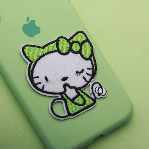 kt cat girls embroidery cloth patch size cartoon fashion all-match clothes adhesive back ironing