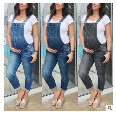Pregnant Women's Adjustable Strap Pants Trousers 2020 Autumn New European and American Plus Size AliExpress eaby Denim Mother Suit